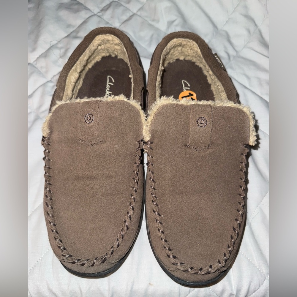 Clarks Slippers Suede Venetian Moccasin Indoor & Outdoor Warm And Cozy Slippers